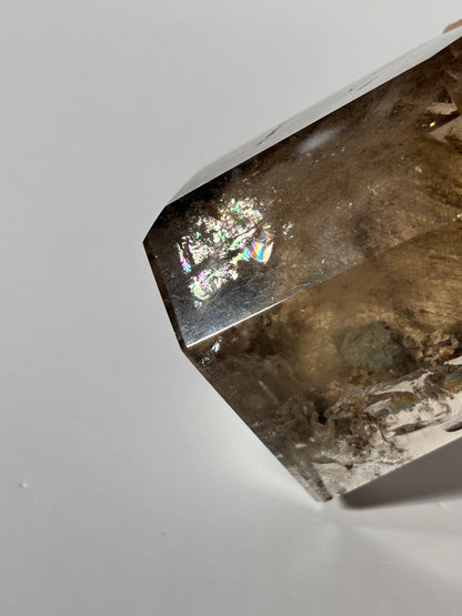 High Quality White Phantom Lodalite & Manifestation Quartz In Smoky Quartz Tower, Brazil