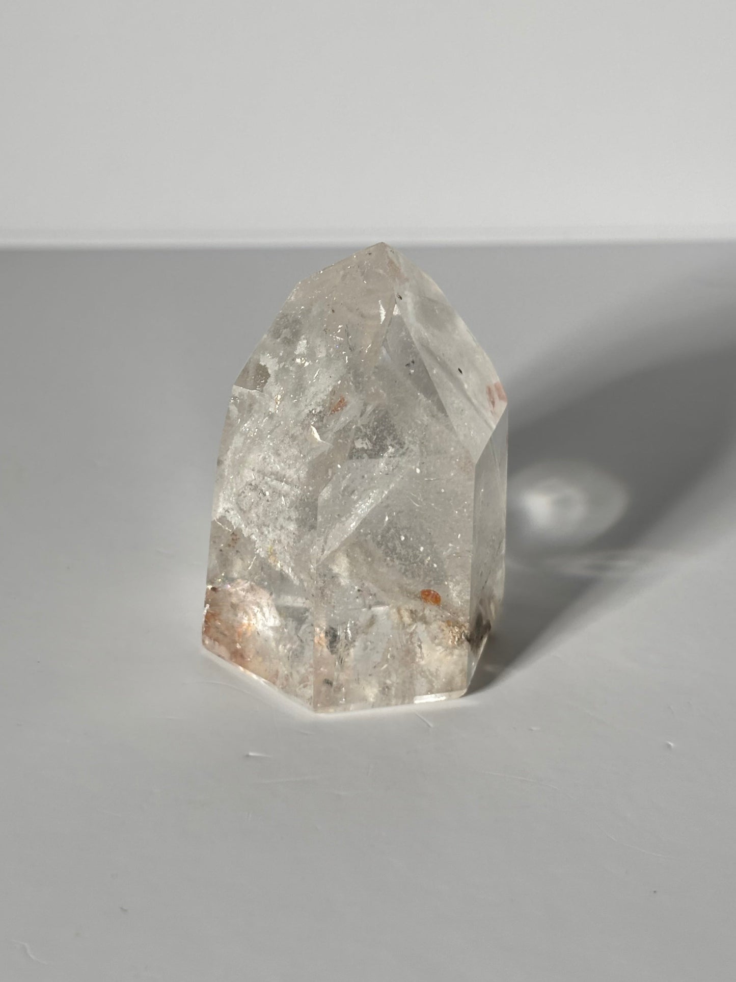 White Phantom Quartz Tower With Rainbow, Brazil