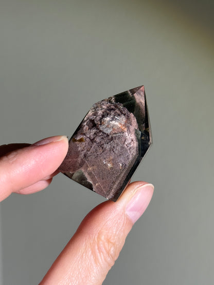 High Quality Phantom Pink Green Garden Quartz Tower, Zambia