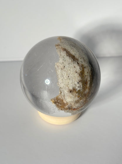 Collector’s Grade White Glittery Lodalite Quartz Sphere, Brazil