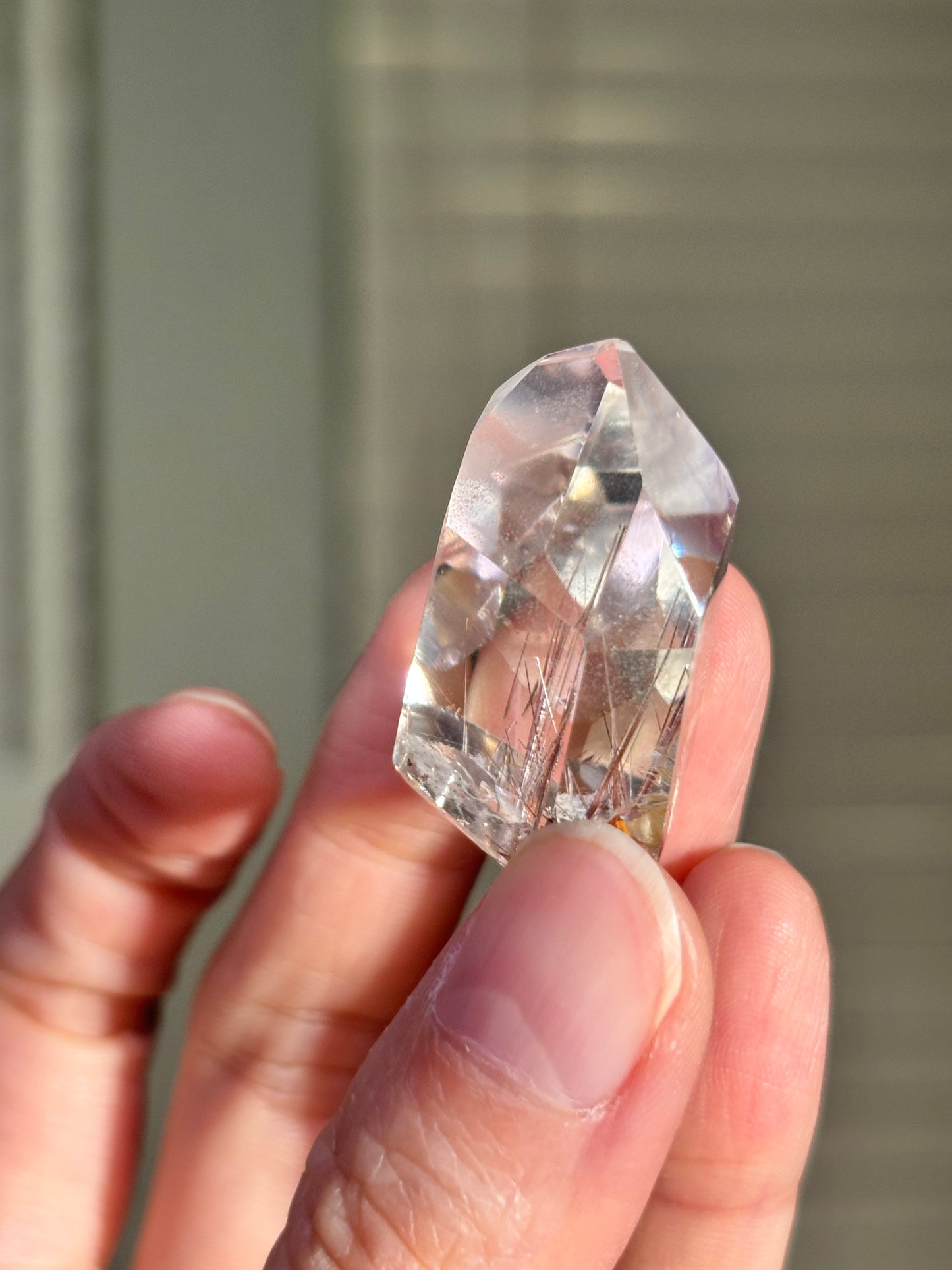 High Quality Pink Lodalite With Red Rutile Tower, Brazil