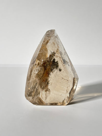 Spooky Black Rutile on Lodalite In Smoky Quartz Flame, Brazil