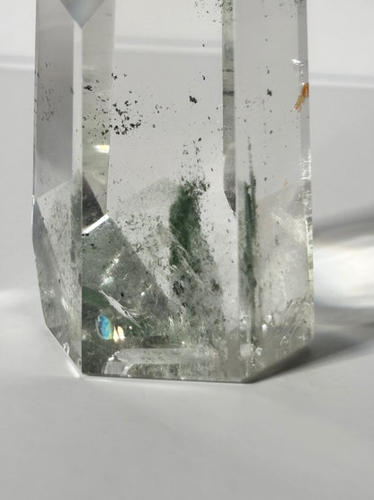 High Quality Large Rare Green Phantom Chlorite Tower With Hematite, Brazil