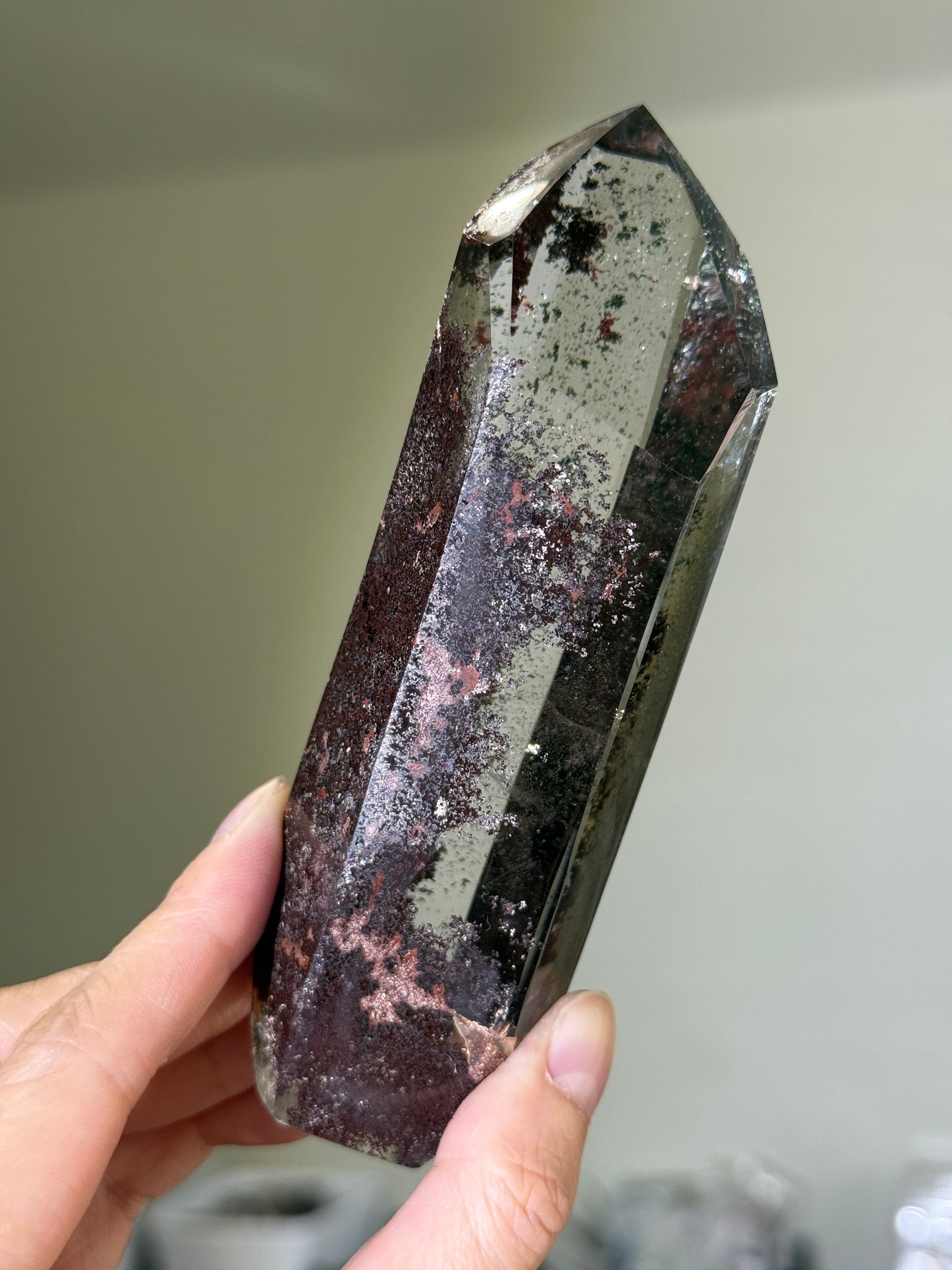 Garden Quartz Tower With Blue Angel Feather Inclusion, Brazil