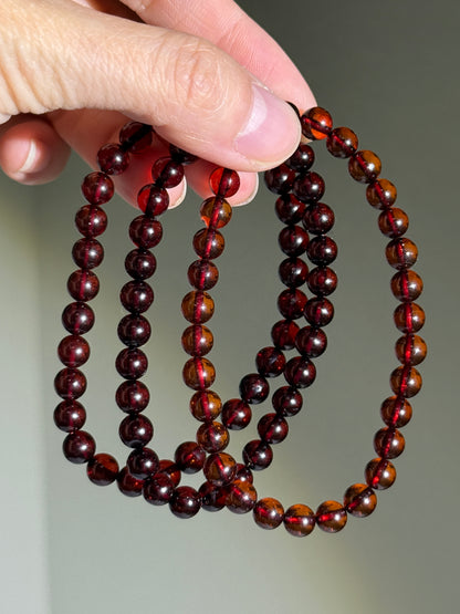 Genuine Blood Amber Bracelets, 6-6.5mm