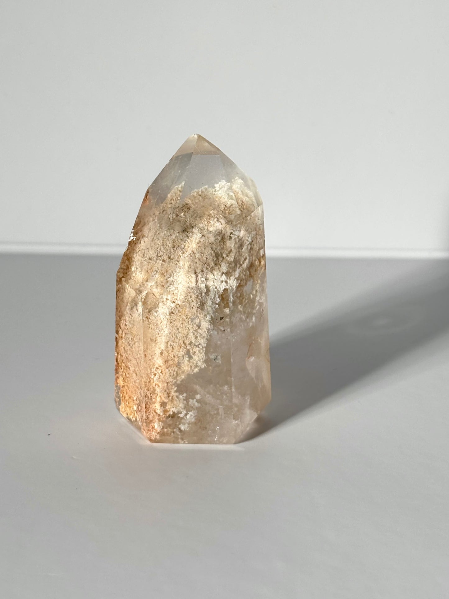 Cream Lodalite Quartz Tower With Penetrator, Brazil