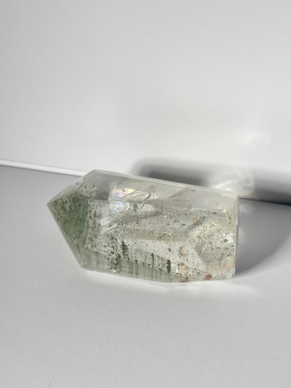 Rare Large Green Phantom Chlorite Tower With Big Penetrator, Brazil