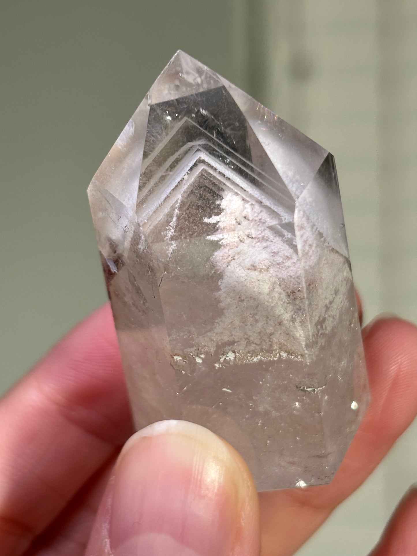 High Quality White Phantom Lodalite Quartz Tower, Brazil