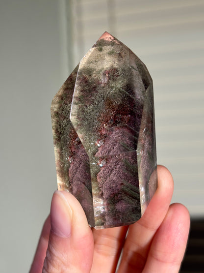 Chunky High Quality Water Clear Phantom Garden Quartz Tower, Brazil