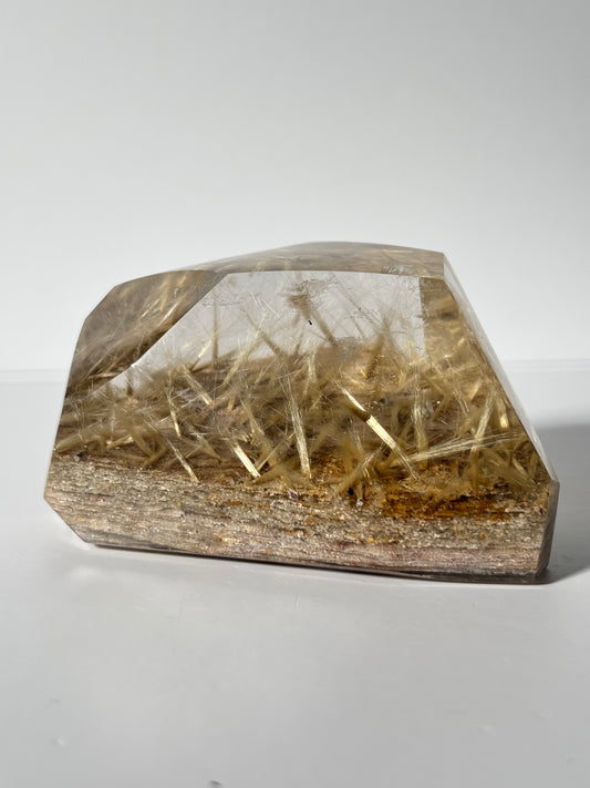 Statement Golden Starburst Rutile on Layered Lodalite Freeform