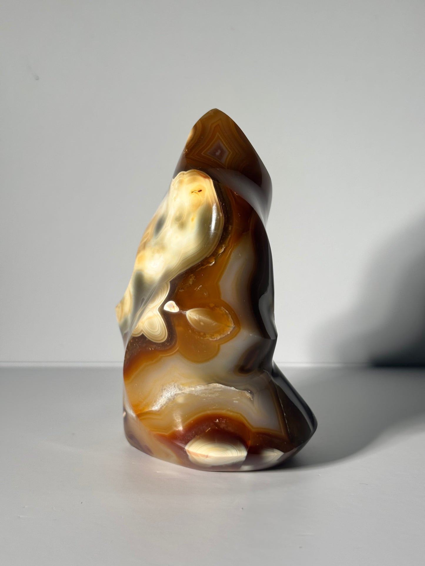 Large Orca Carnelian Agate Flame, Madagascar