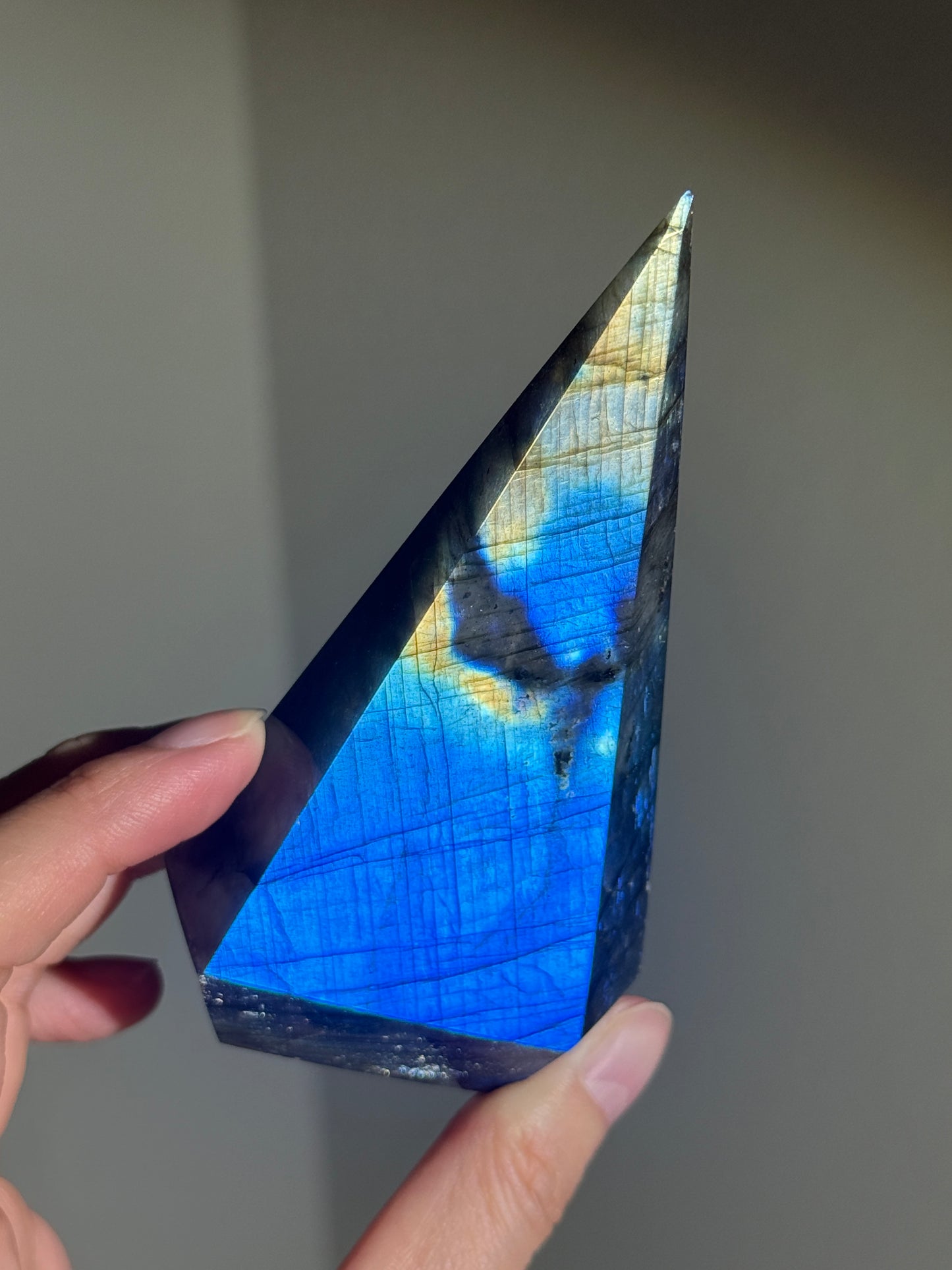 Gorgeous Blue Labradorite Pyramid, Madagascar