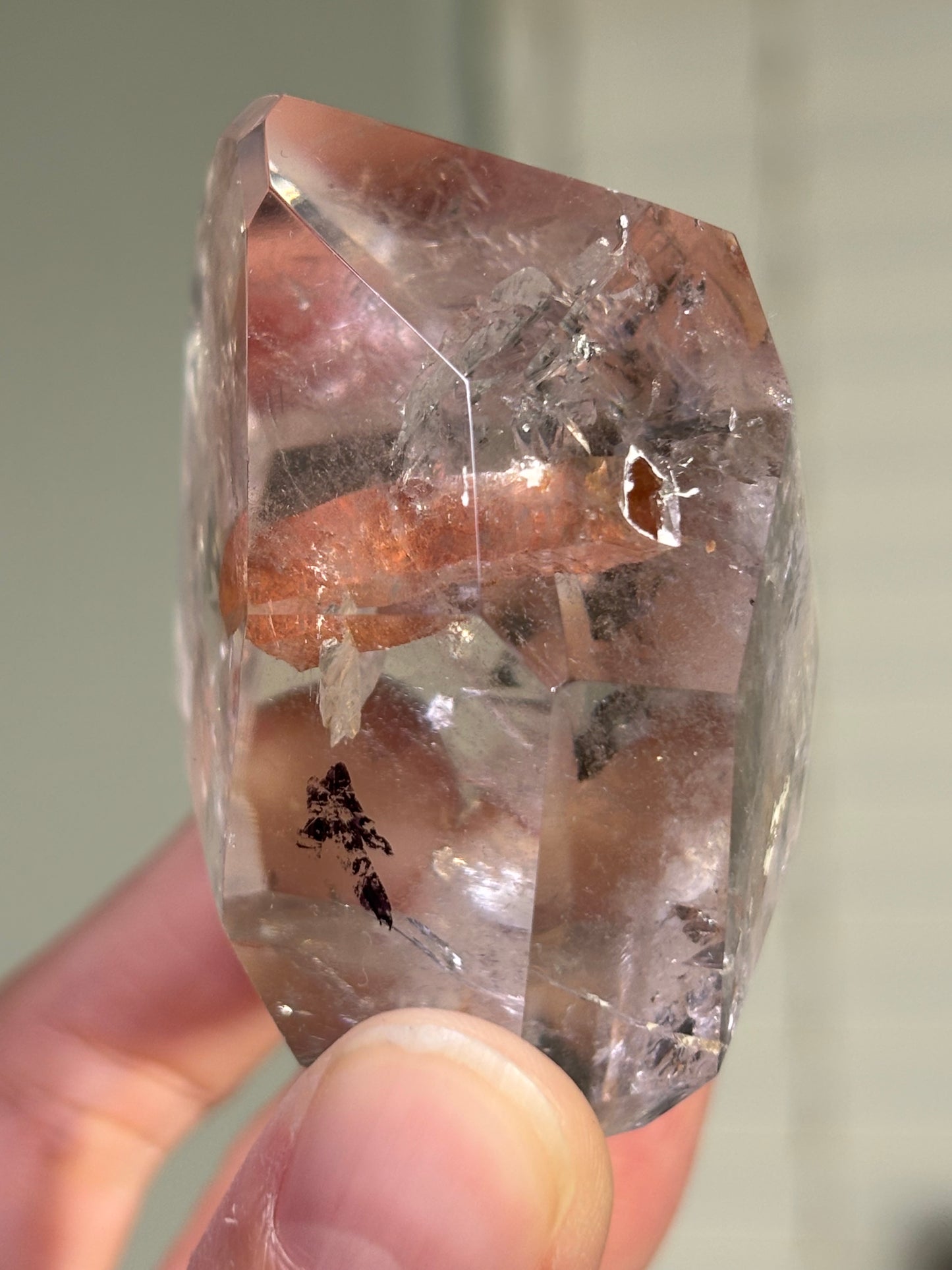Rare Hematoid Coated Penetrator Quartz Freeform, Brazil