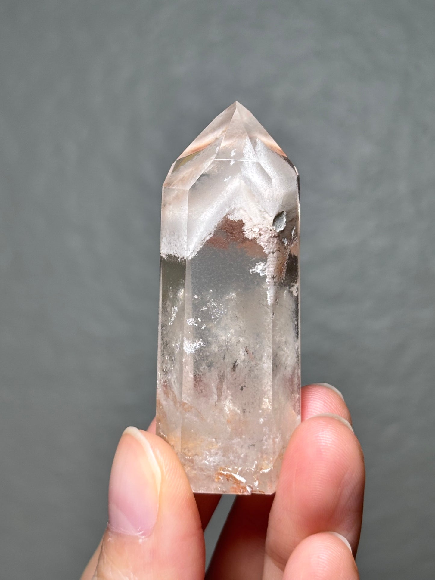 High Quality White & Light Pink Phantom Lodalite Tower, Brazil