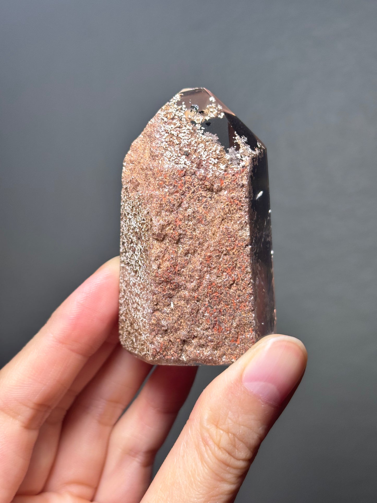 High Quality Light Pink Lodalite Quartz Tower, Brazil