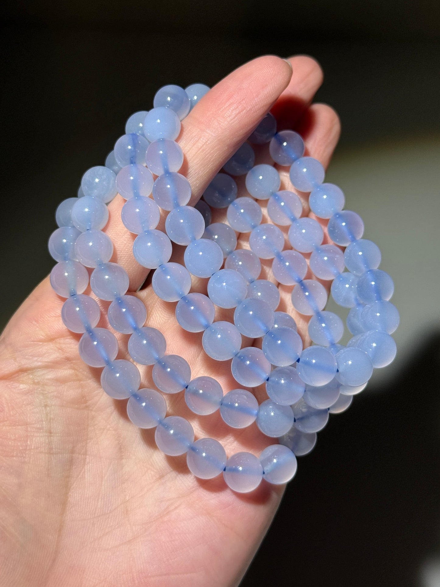 Blue Chalcedony Bracelets, 9mm