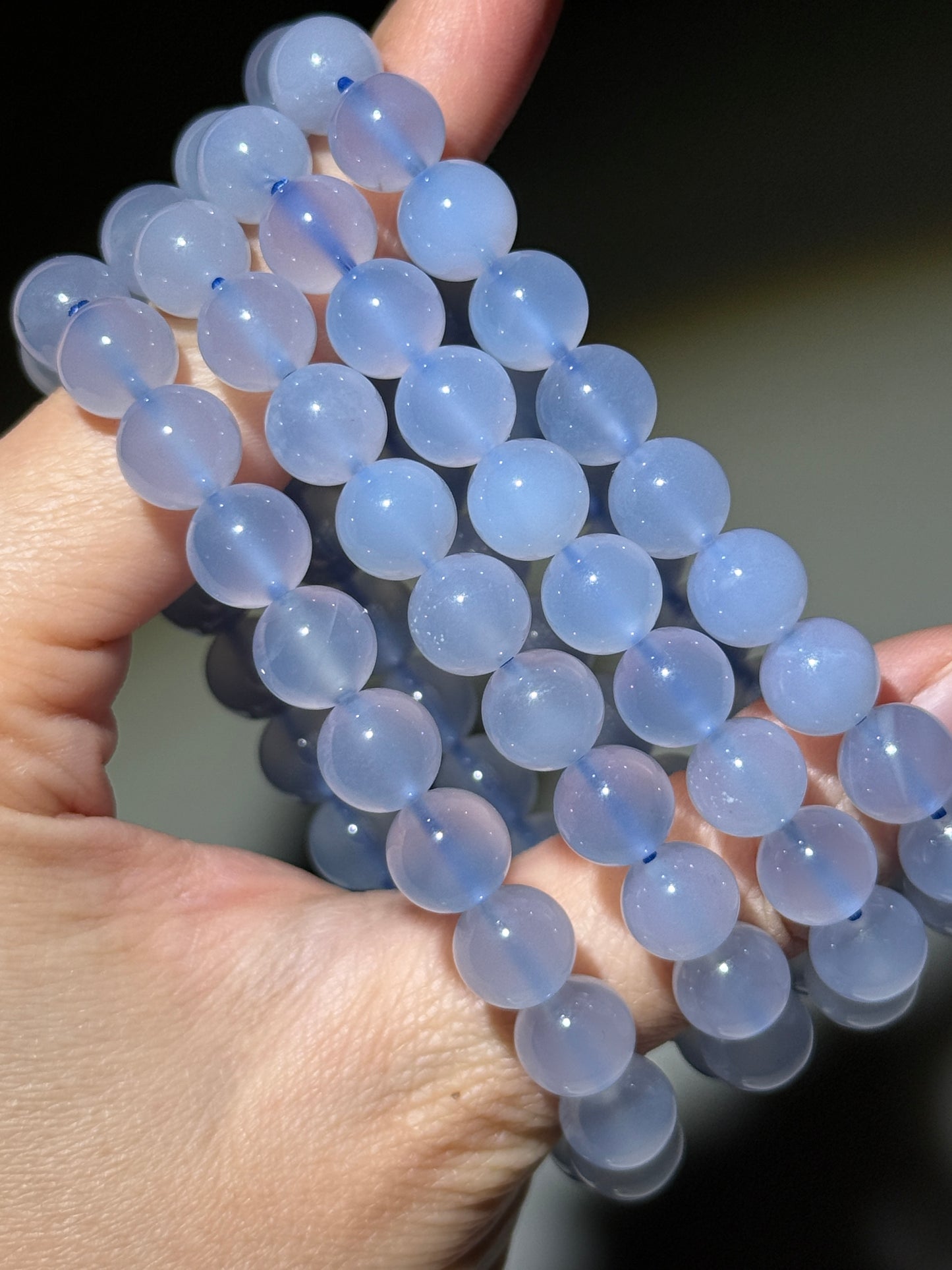 Blue Chalcedony Bracelets, 9mm