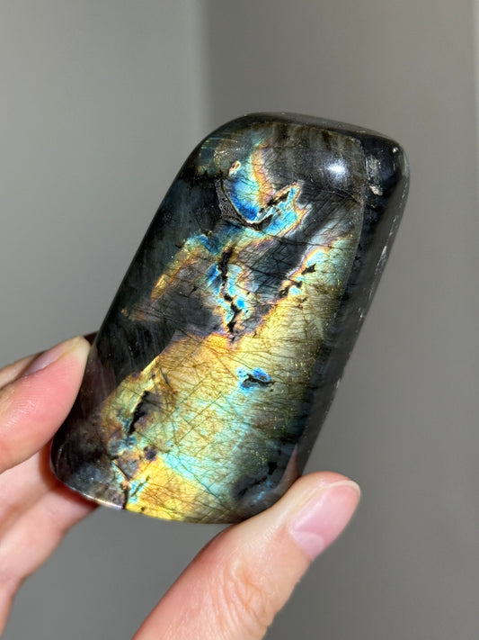 Rainbow Labradorite Freeform, Golden Green Flash