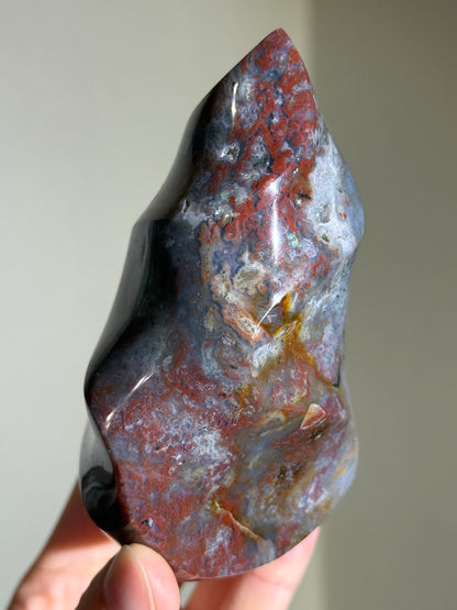 Colorful Sea Jasper Flame, Madagascar
