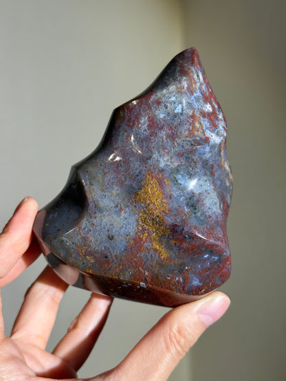 Colorful Sea Jasper Flame, Madagascar