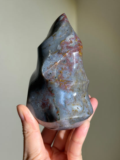 Colorful Sea Jasper Flame, Madagascar