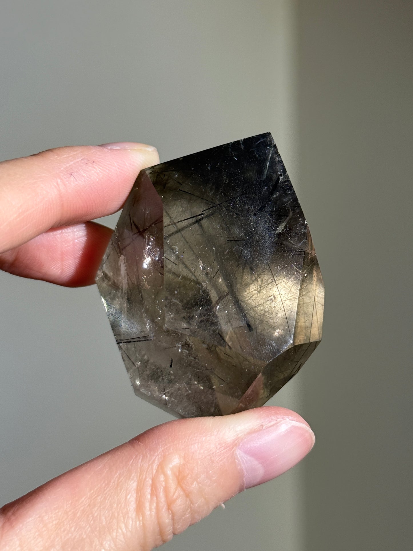 Black & Green Tourmaline in Citrine Freeform, Brazil