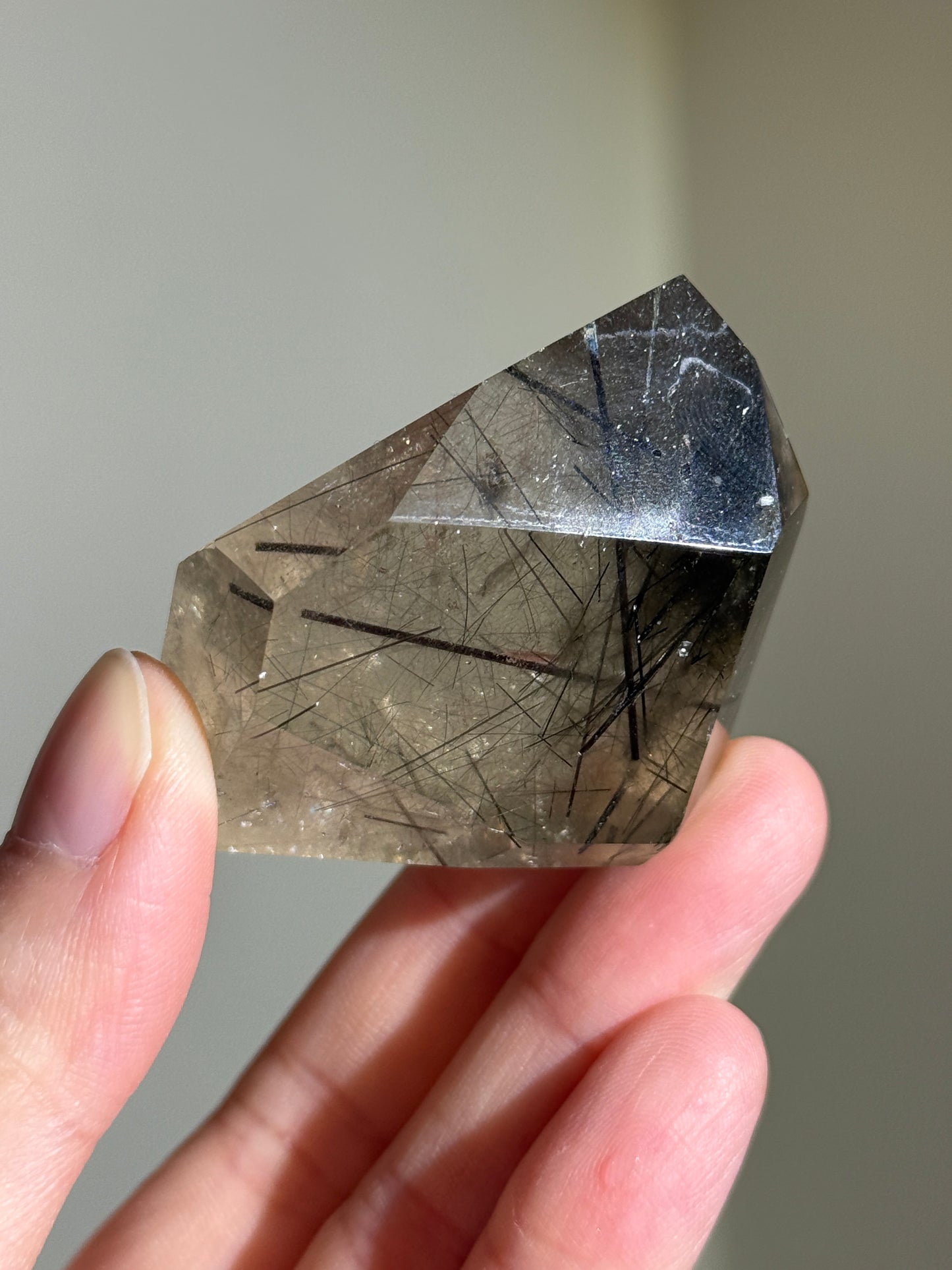 Black & Green Tourmaline in Citrine Freeform, Brazil
