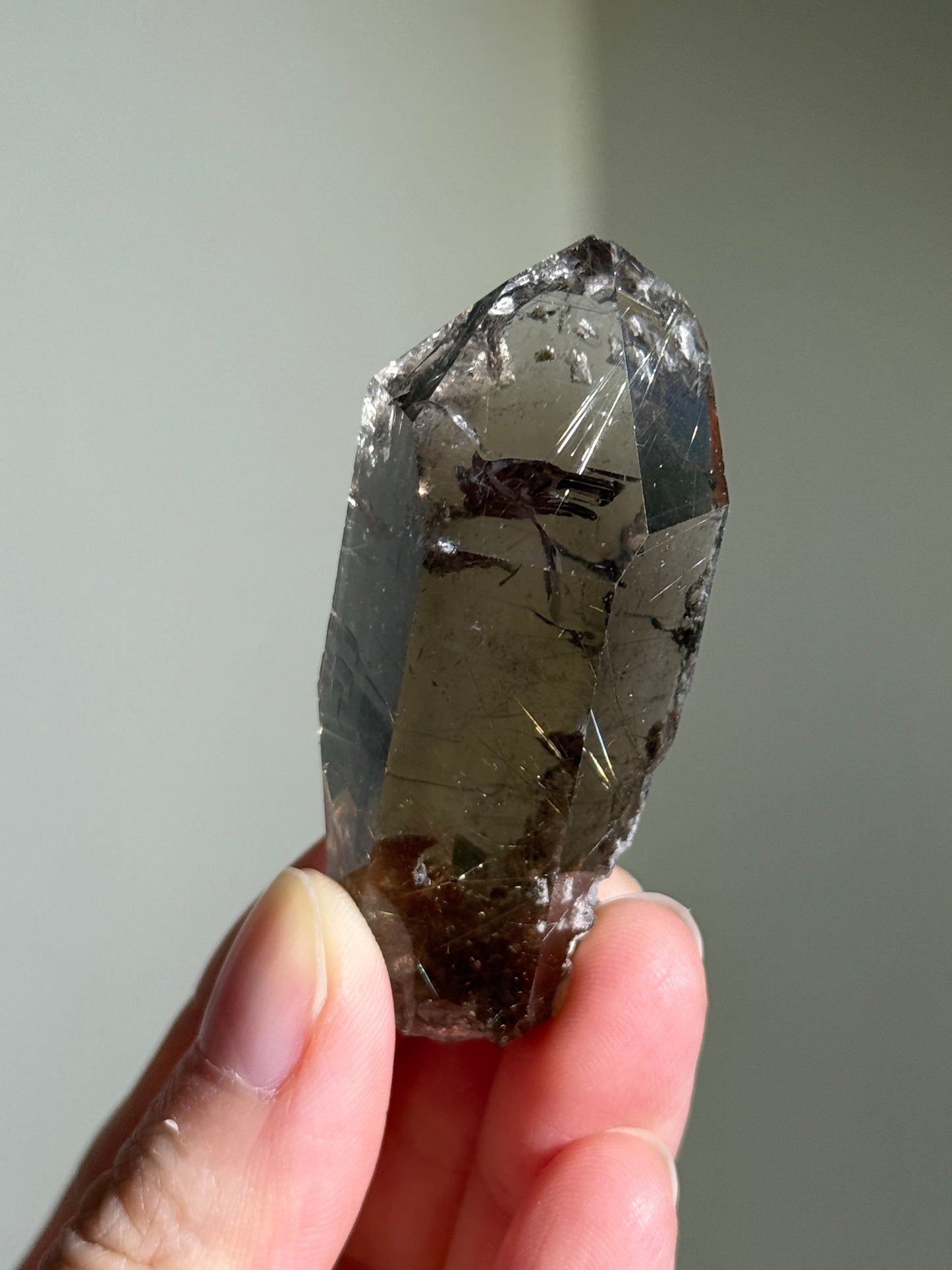 High Quality Rutilated Smoky Quartz Point, Brazil