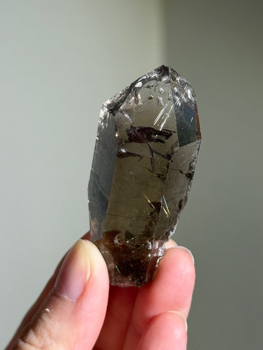 High Quality Rutilated Smoky Quartz Point, Brazil