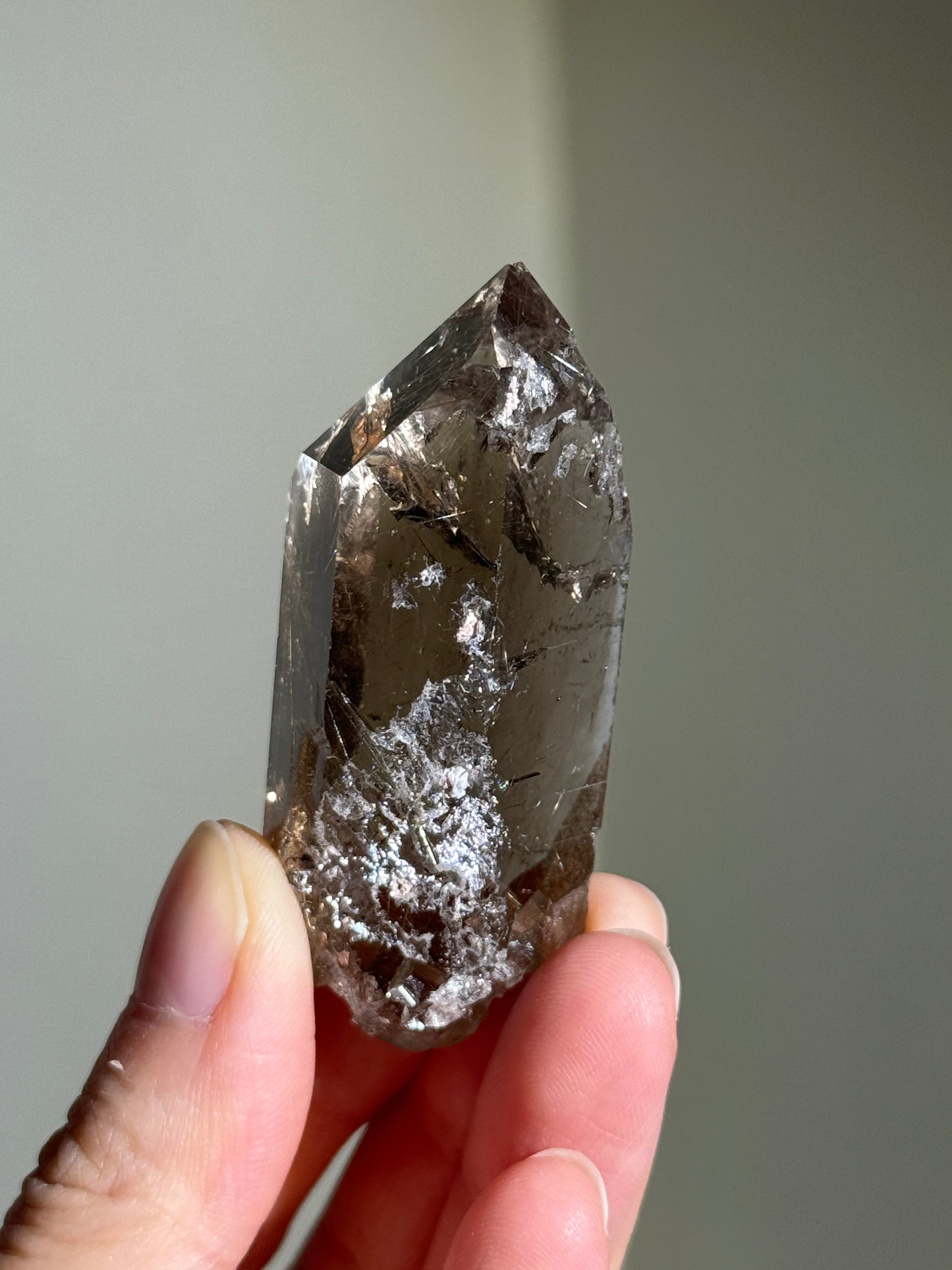 High Quality Rutilated Smoky Quartz Point, Brazil