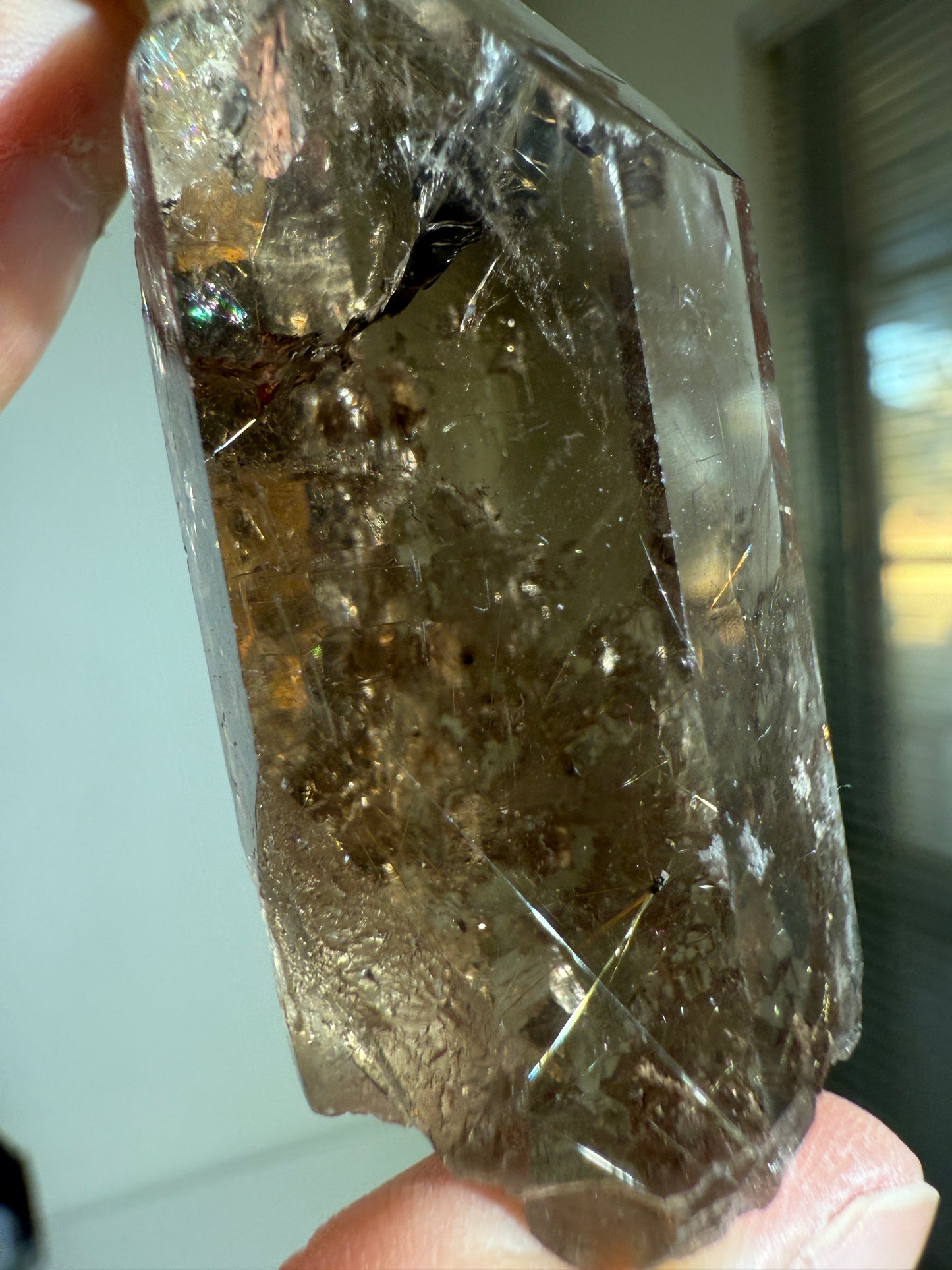 High Quality Rutilated Smoky Quartz Point, Brazil