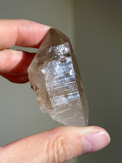 High Grade Unpolished Smoky Quartz Cluster with Rutile, Brazil