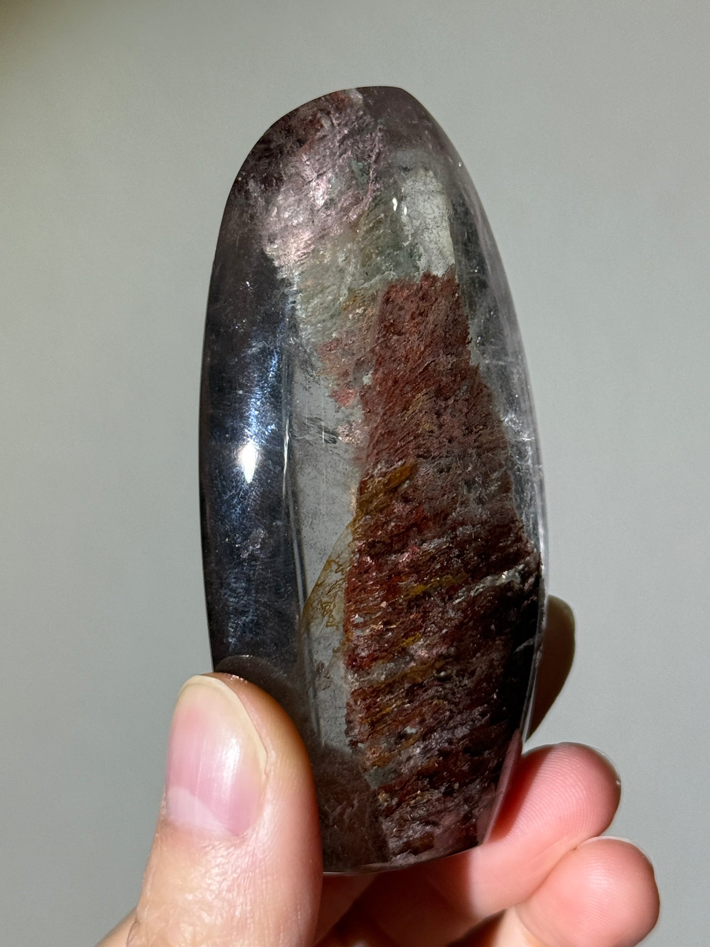 Large Colorful Rainbow Layered Garden Quartz Lens, Brazil