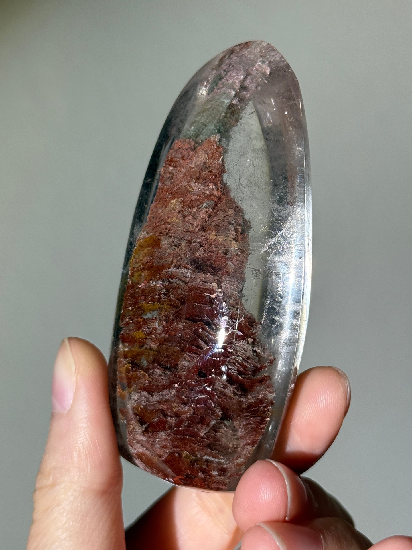 Large Colorful Rainbow Layered Garden Quartz Lens, Brazil