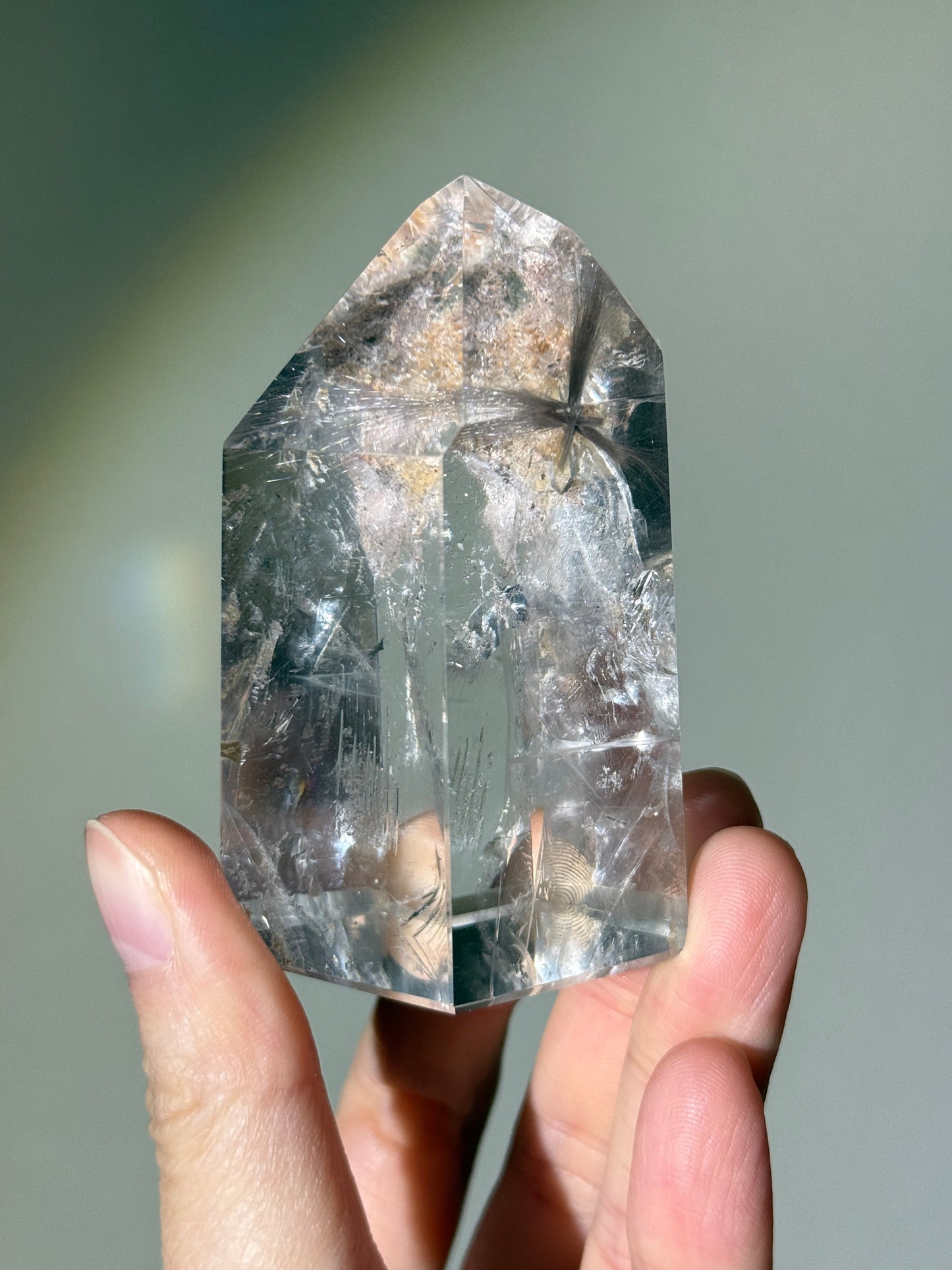 Rare Large Silver Starburst Rutile Tower With Manifestation, Brazil