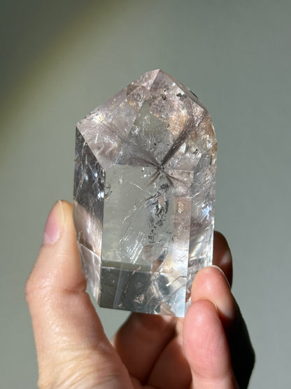 Rare Large Silver Starburst Rutile Tower With Manifestation, Brazil