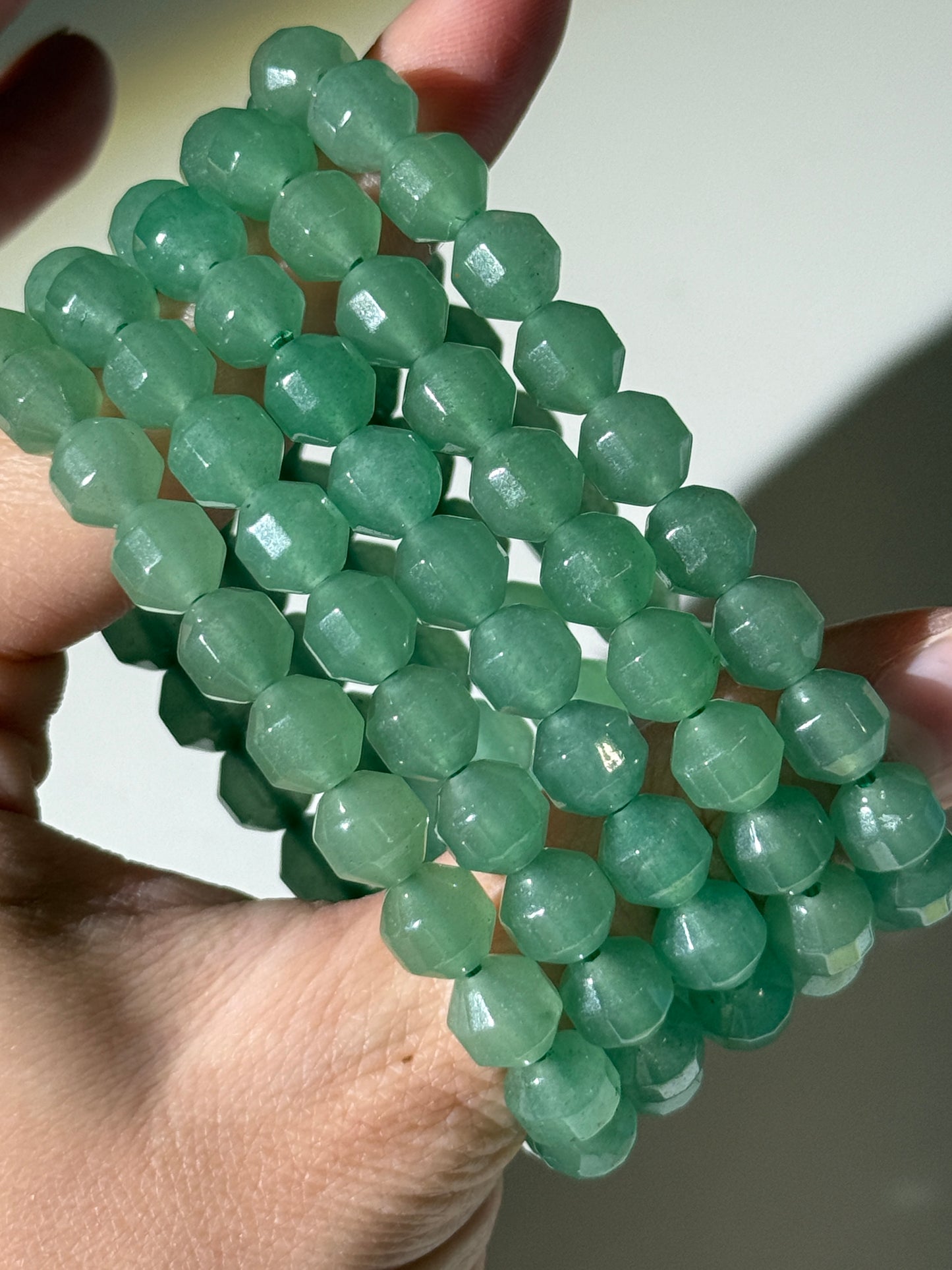 Faceted Green Aventurine Bracelets, 8mm