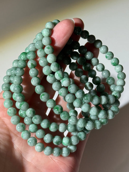 Burmese Green Jade Bracelets, 6mm
