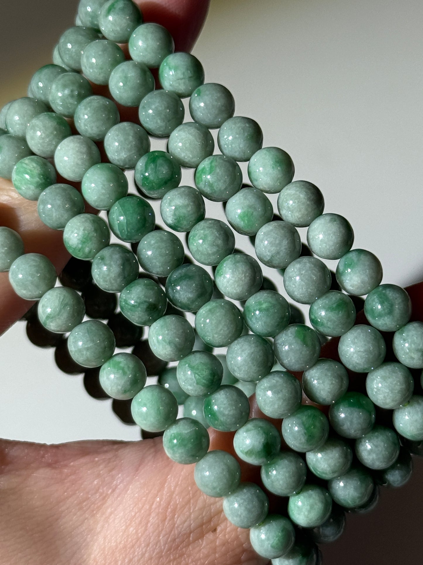Burmese Green Jade Bracelets, 6mm