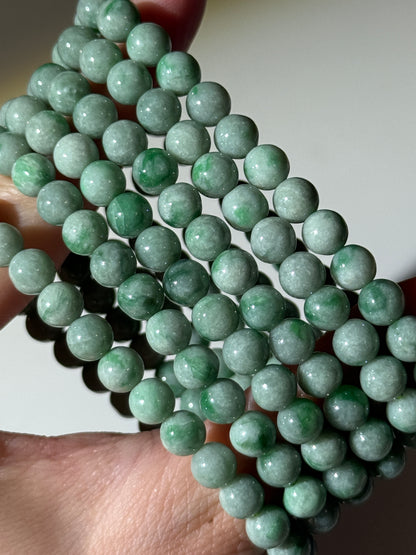 Burmese Green Jade Bracelets, 6mm