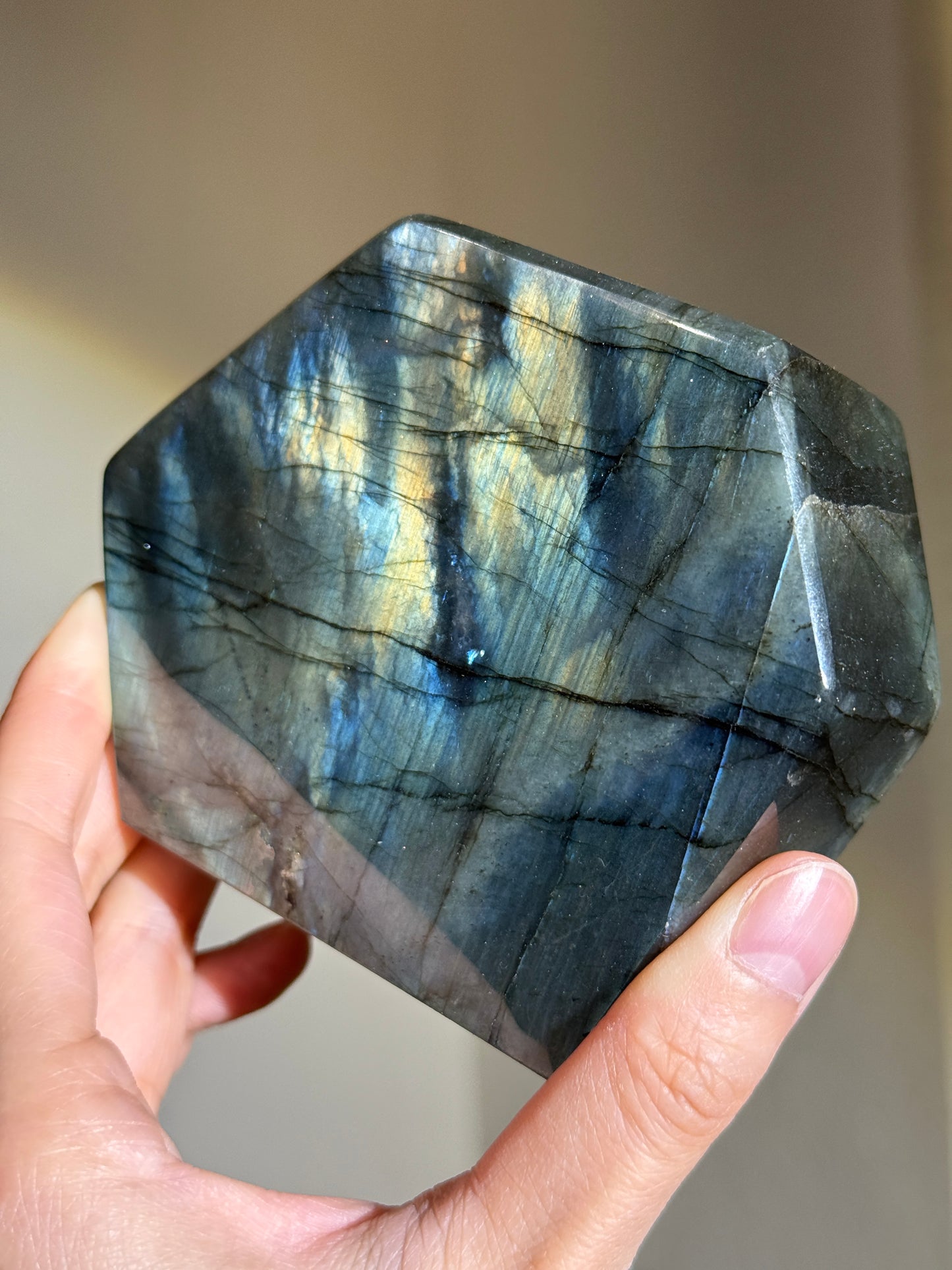Statement Electric Blue & Silver Flash Labradorite Freeform, Madagascar