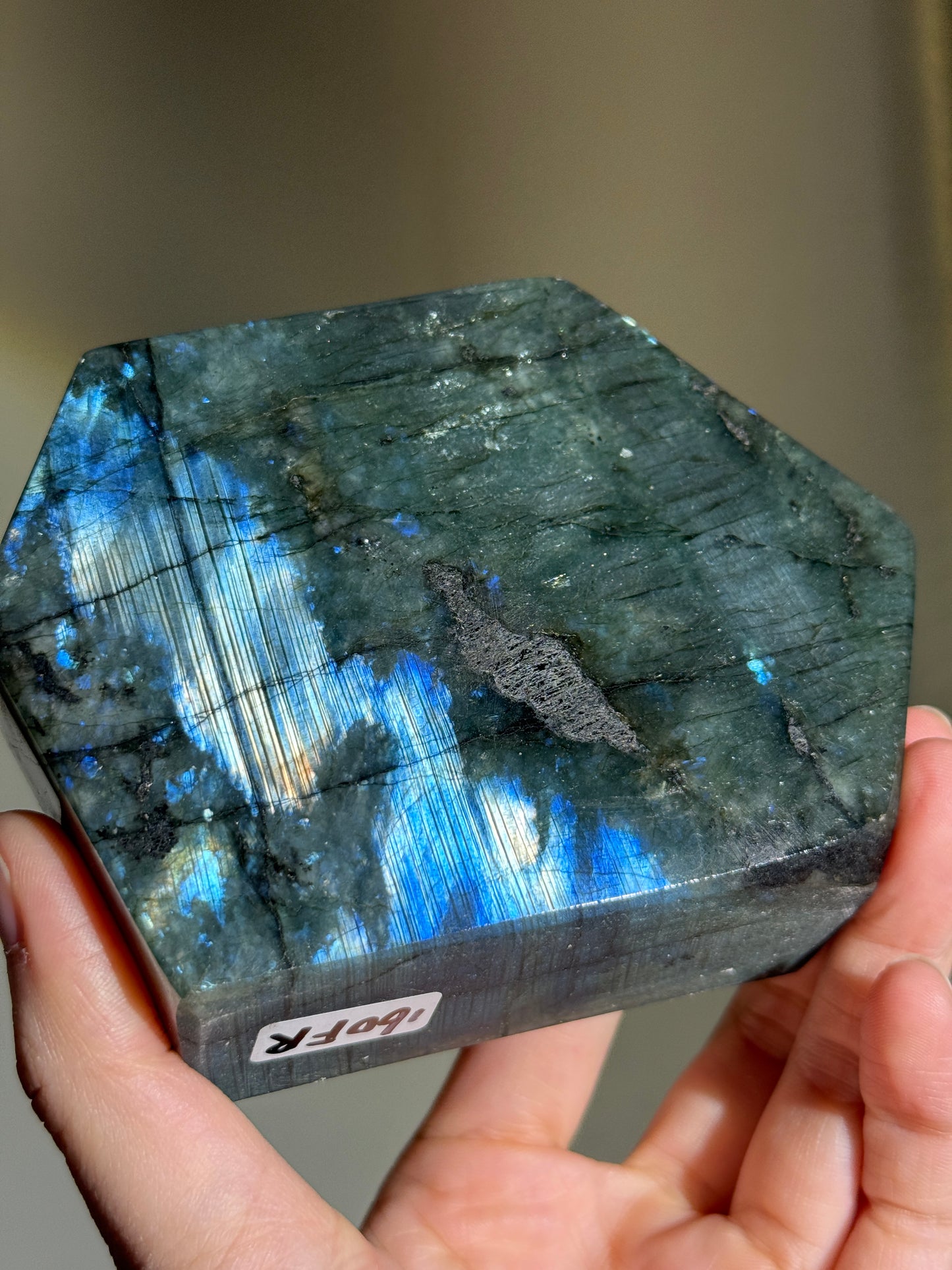 Statement Electric Blue & Silver Flash Labradorite Freeform, Madagascar
