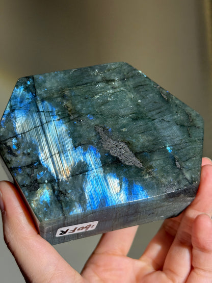 Statement Electric Blue & Silver Flash Labradorite Freeform, Madagascar