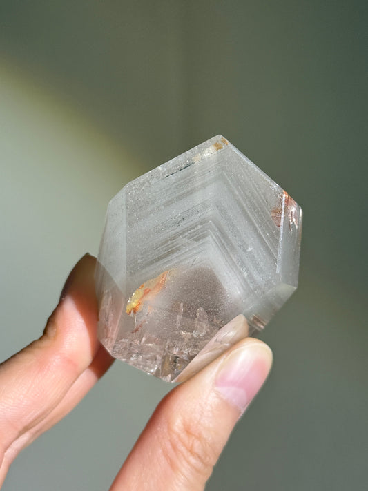 Chunky White Phantom Chlorite Quartz Freeform, Brazil