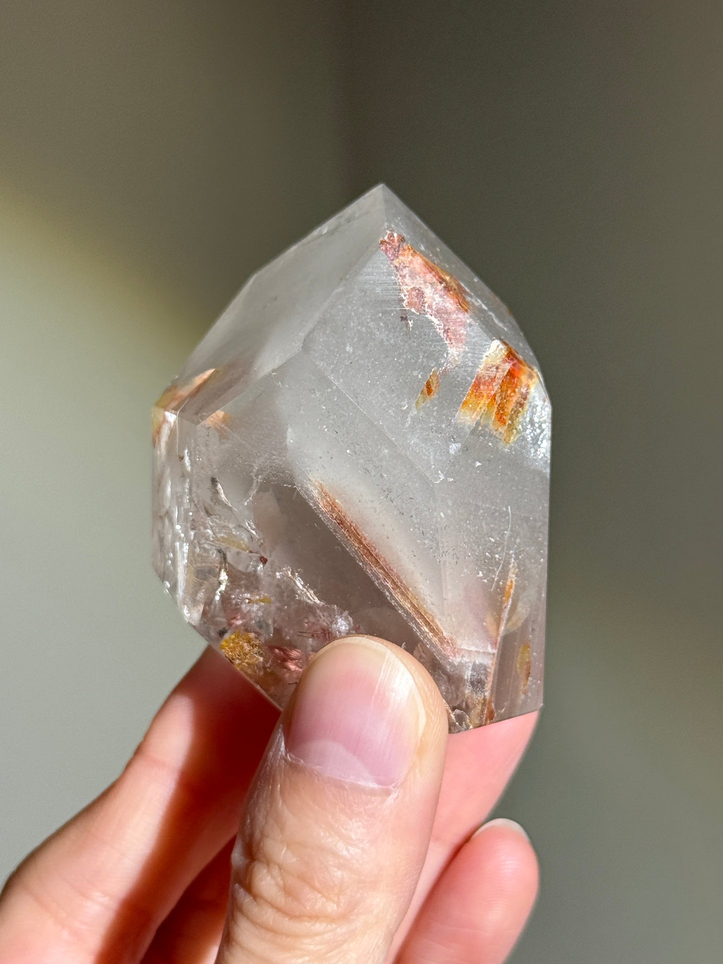 Chunky White Phantom Chlorite Quartz Freeform, Brazil
