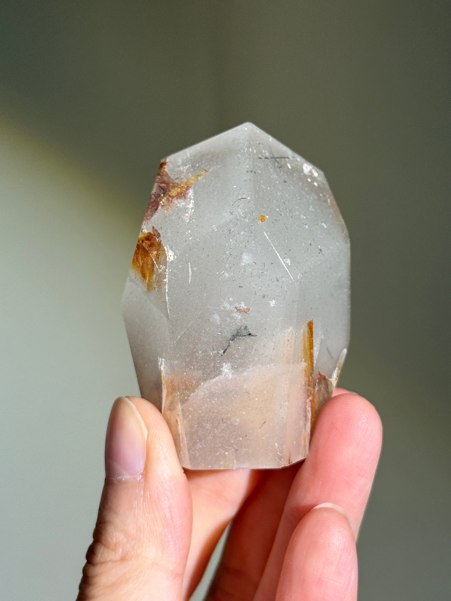 Chunky White Phantom Chlorite Quartz Freeform, Brazil