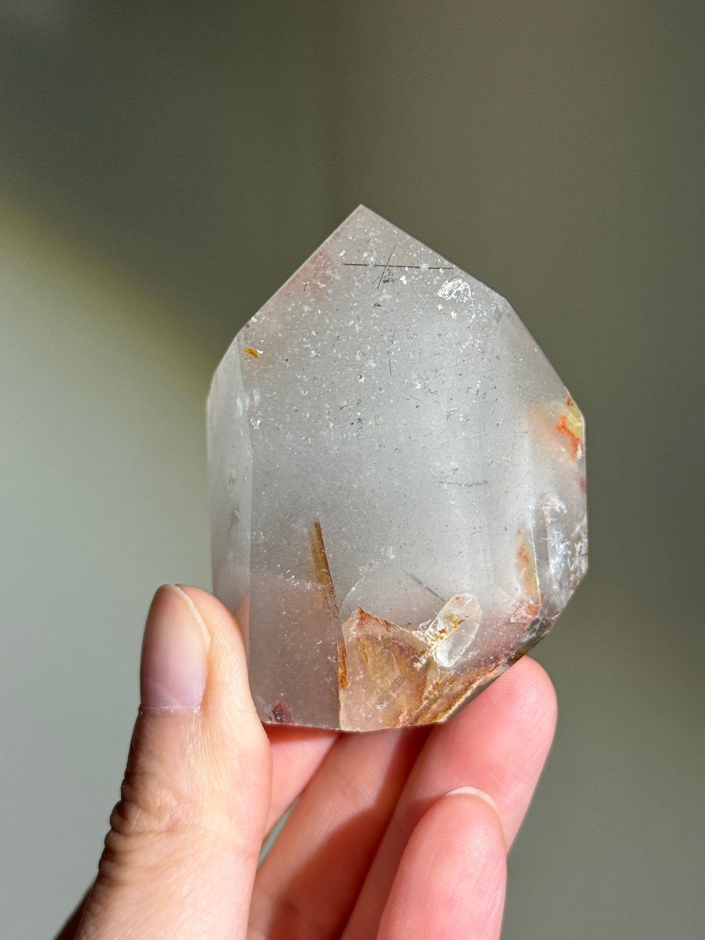 Chunky White Phantom Chlorite Quartz Freeform, Brazil