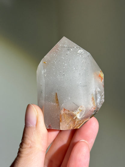 Chunky White Phantom Chlorite Quartz Freeform, Brazil