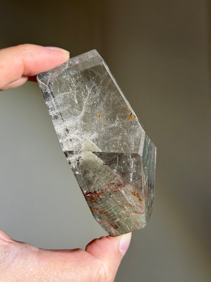 Large Green Layered Garden Quartz Freeform, Zambia