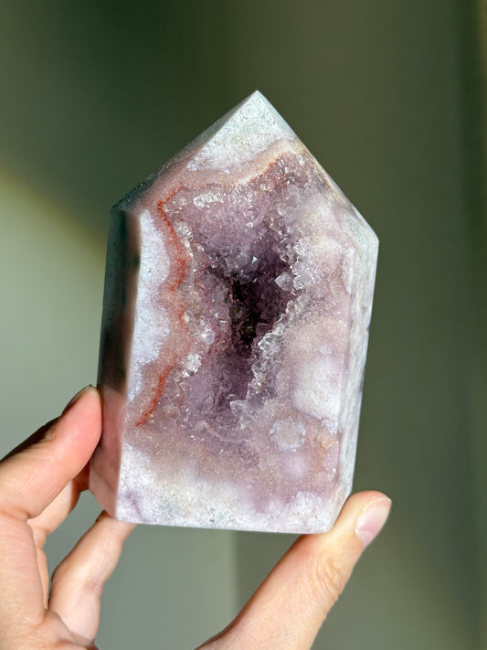 Large Druzy Pink Amethyst Tower, Brazil